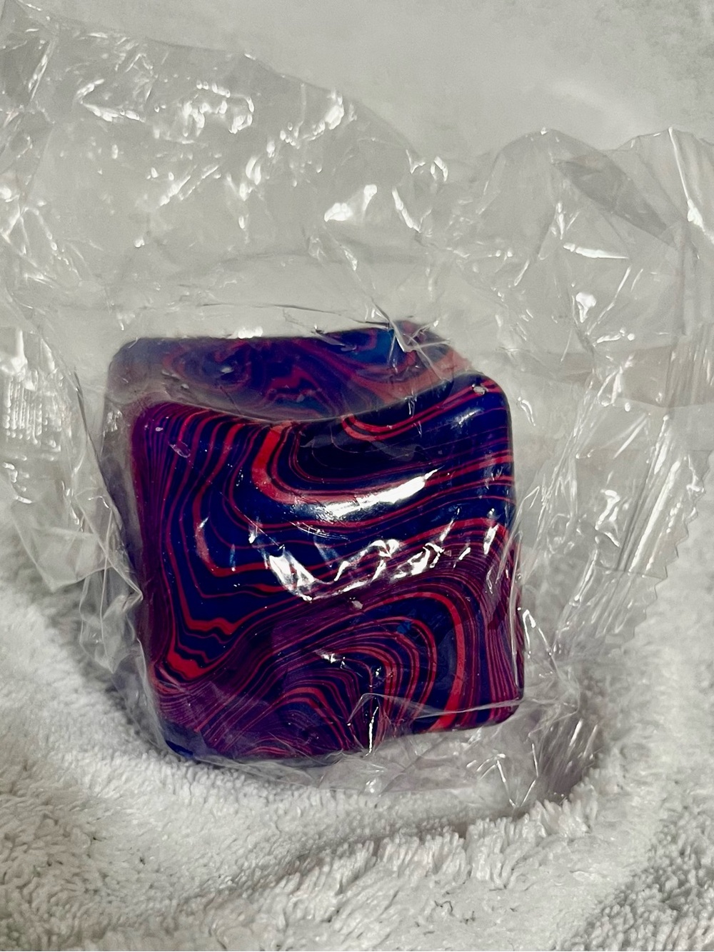Swirl Decorative Squishy Cube - Purple and Pink